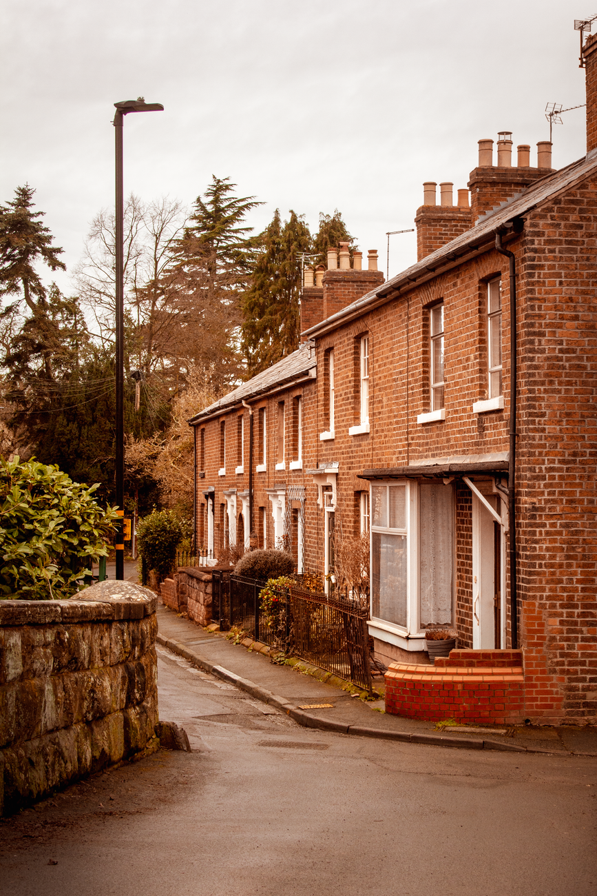 charming brick row houses in shrewsbury england